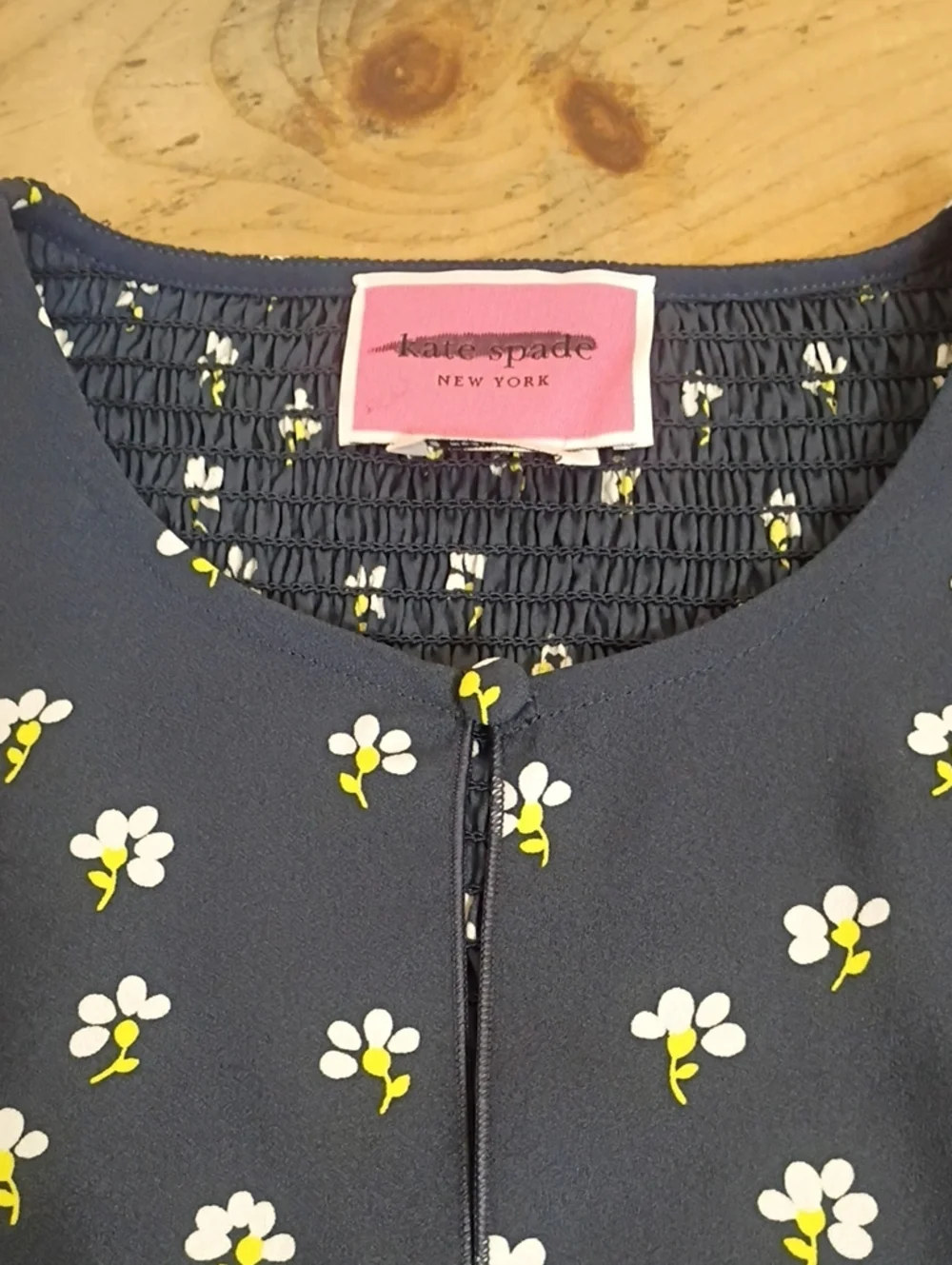 Kate Spade Navy Floral Daisy Toss Flutter Sleeve Midi Dress Size 2 NWOT